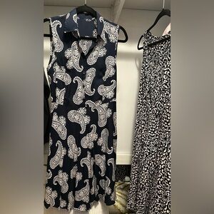 Sleeveless Navy Paisley Dress- never worn